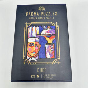 Chef Wooden Jigsaw Puzzle Unique Shapes James Nemec Art 227 Piece Padma COMPLETE